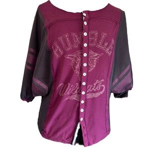 WeThe Free Humble Wildcats Button Up Baseball Tee